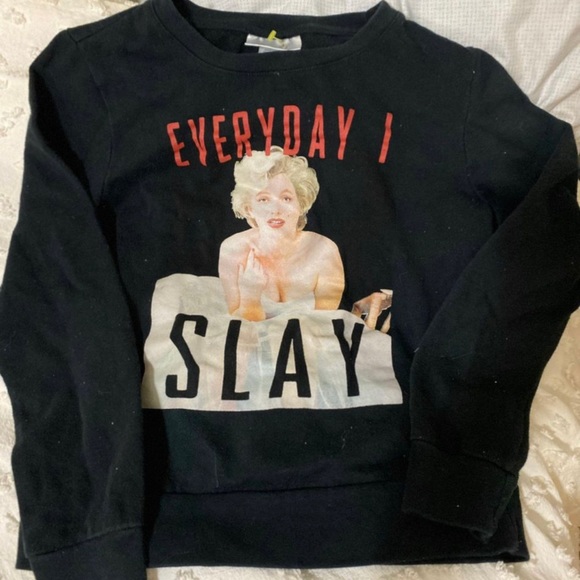 Marilyn Monroe black Everyday I Slay sweatshirt size small - Picture 1 of 3